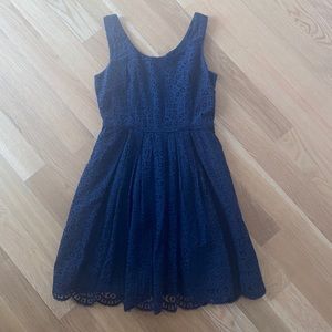 Navy blue lace jcrew midi dress